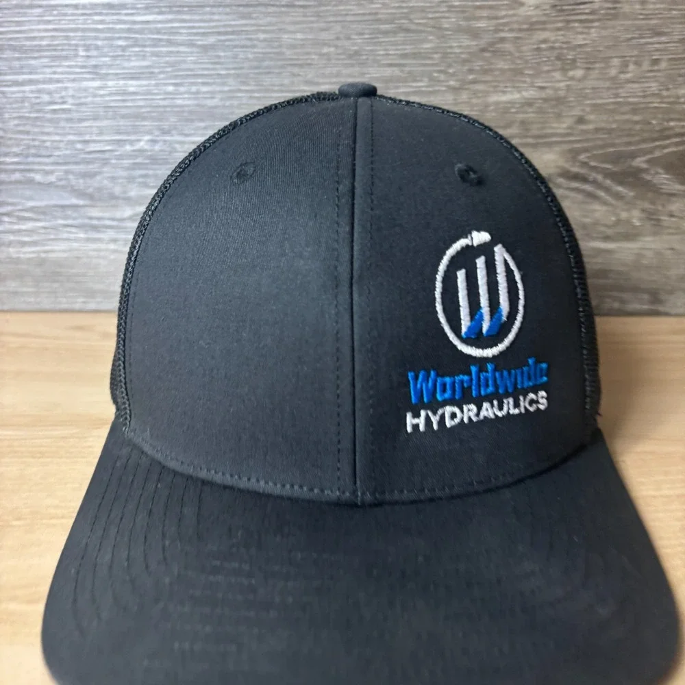 Worldwide Hydraulics Hat Cap Snap Back Black Trucker Adjustable